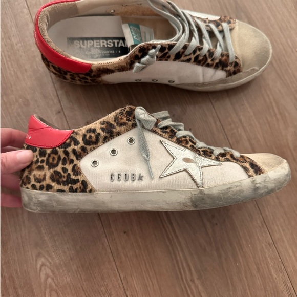 Golden Goose Leopard Sneakers with Red and White Details - Picture 6 of 8